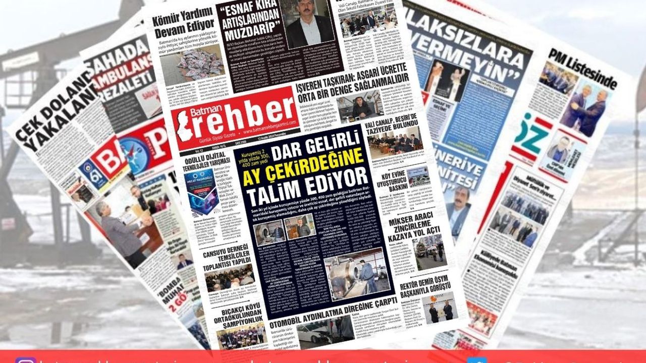 Batman Gazete Manşetleri 12 Aralık